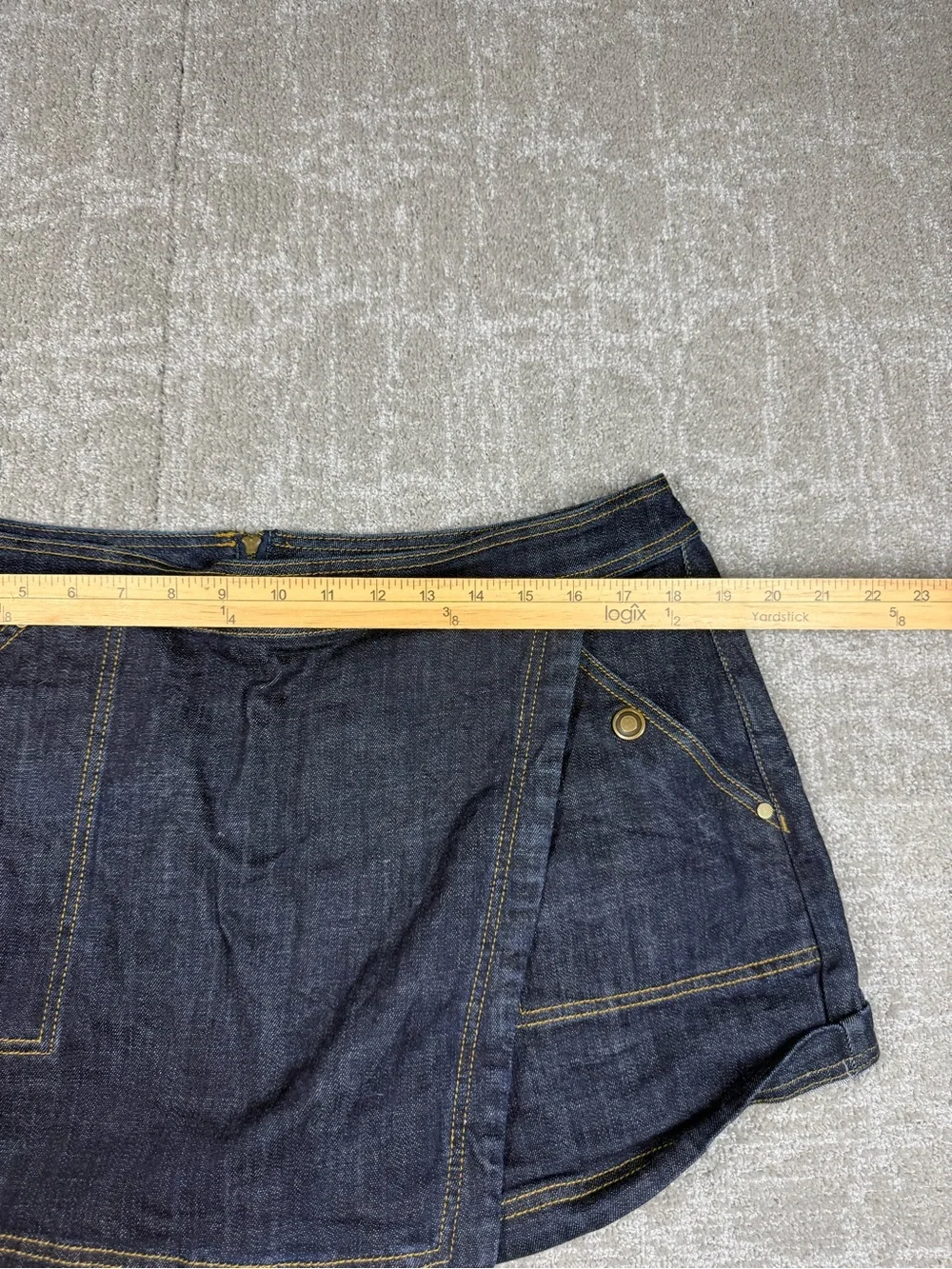 Cabi Monoco Blue Denim Skort Women Size 14
